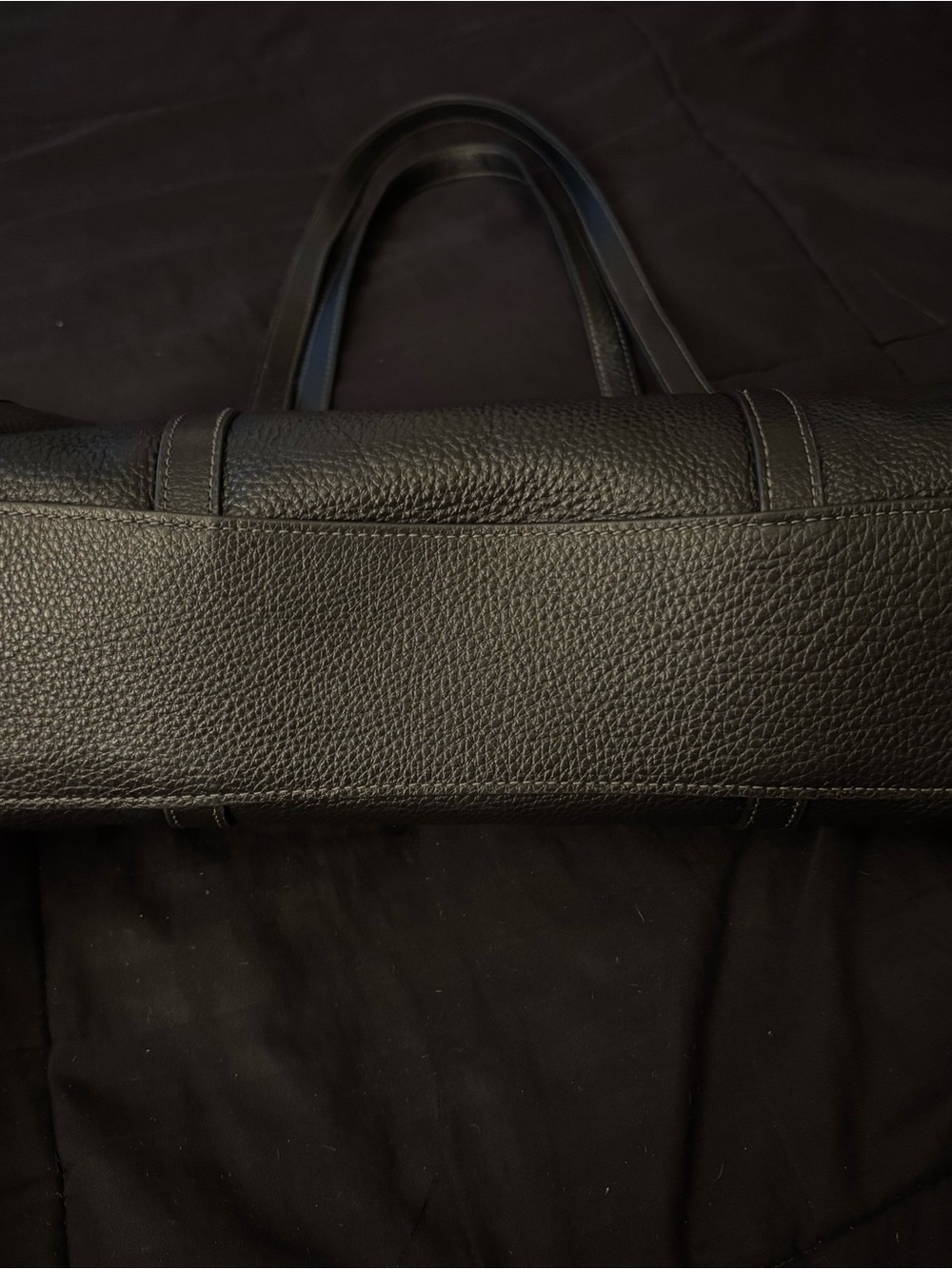 Coach Black Pebbled Leather Tote with Gold Logo Accent Bridget coach bag - Picture 6 of 7